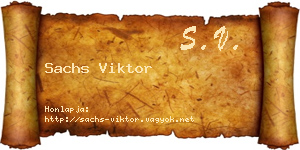 Sachs Viktor névjegykártya